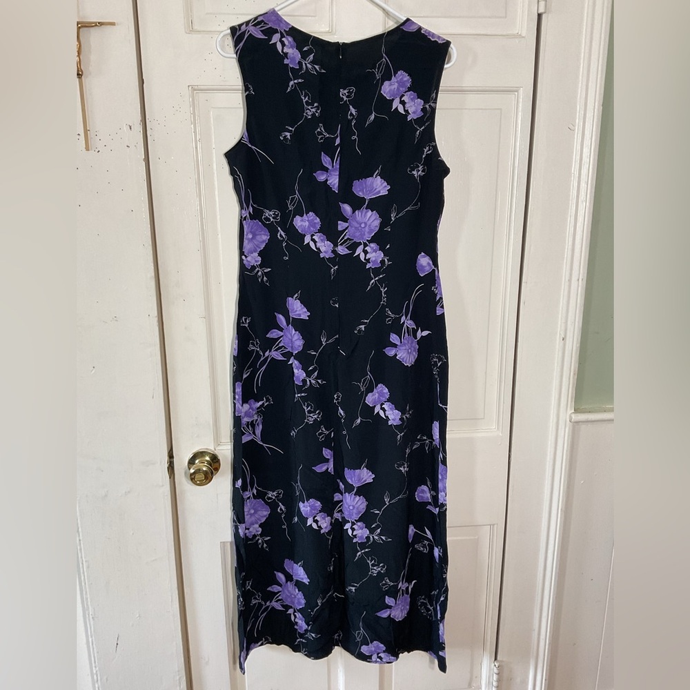🍁Amorosé size 8 Floral Sleeveless Dress - Black and Purple - Picture 6 of 8